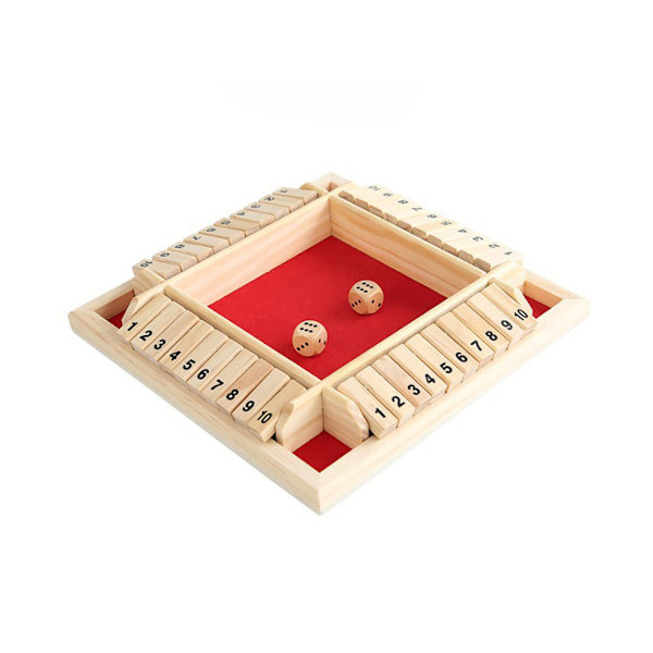 Träspel Shut The Box - Röd, för barn & vuxna