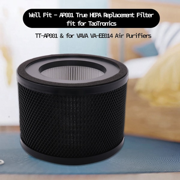 Udskiftnings HEPA-filter til TaoTronics TT-AP001 luftrenser til VAVA VA-EE014 luftrenser med aktivt kulfilter