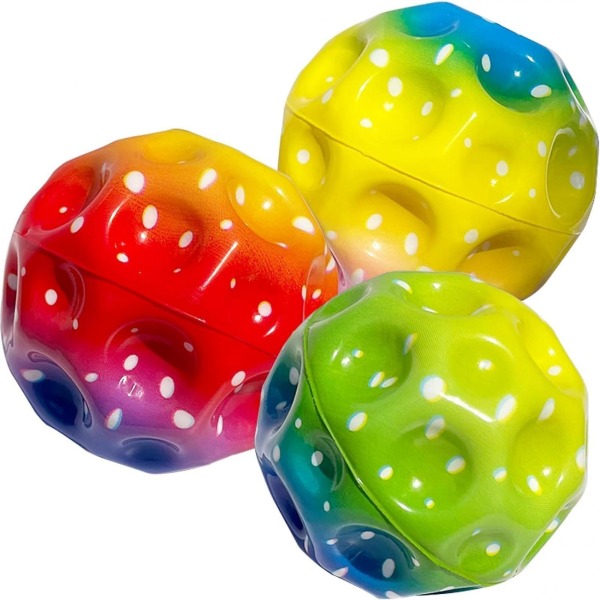 6 X Astro Jump Ball, Moon Ball, Højhoppende gummibold, Jumps gummibold, Space Ball, en poppende støj, Mini hoppende bold legetøj til -ES 3pcs