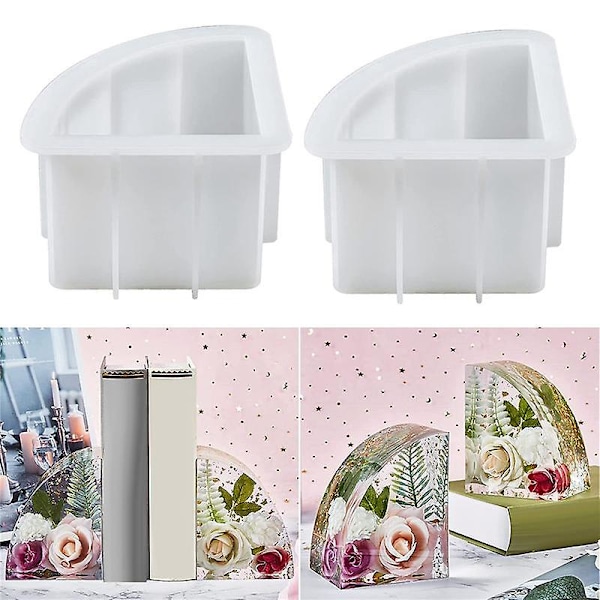 2 st stora bokstöd i resinform, silikonform för blomsterkonservering, djup epoxyform för resin Ar White