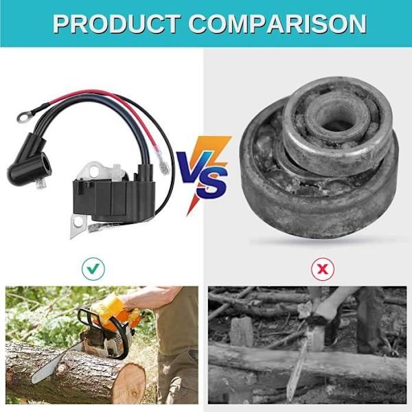 1130 400 1302 Tændspolesæt Kompatibel med STIHL MS180 017 018 MS170C MS180C med 2 stk. Tændrør Udskift 1130 400