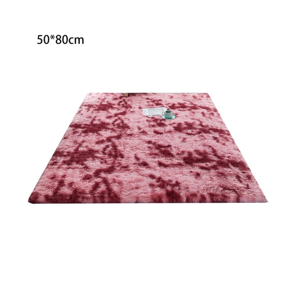 Soikea pörröinen ultrapehmeä makuuhuoneen matto mattosolmittu tummanpunainen