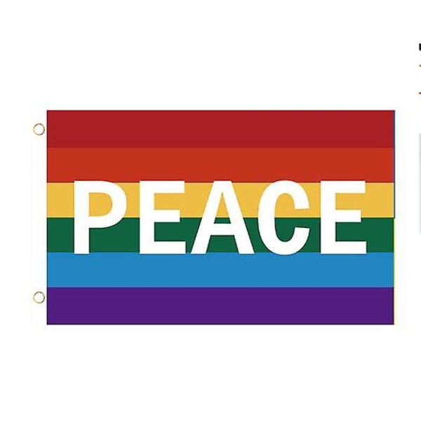 Rauhan lippu, rauhankyyhkynen maailma rauhankylttisymboli lippu patiolle nurmikolle koti ulkona C