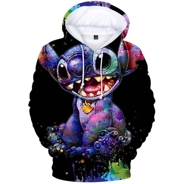 5-10 år Børn Lilo Stitch Cartoon Casual Hættetrøjer Sweatshirt Hættetrøje Sportsoverdele Gaver Rainbow Stitch 5-6 Years