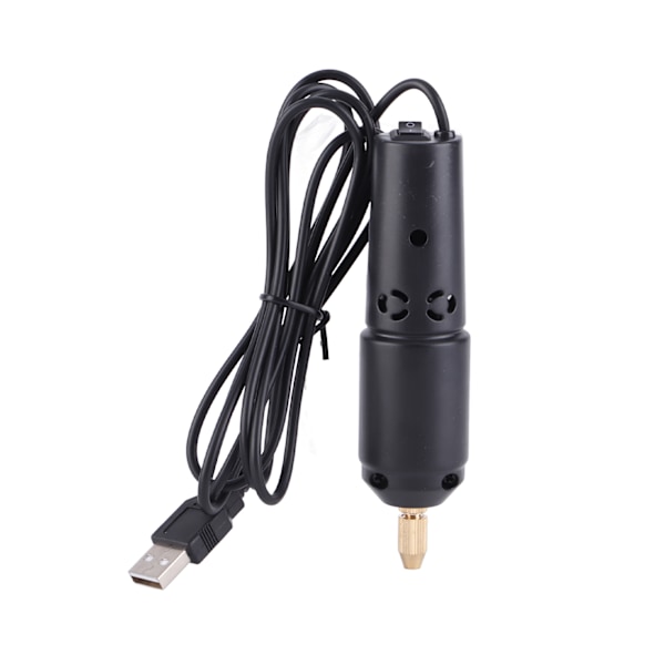 Mini elektrisk borr 360 graders rotation USB roterande verktyg borrning polering slipning set för pärla jadestone svart