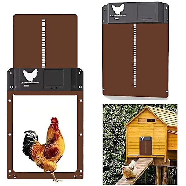 Automatisk hönshusdörr Light Sense Dörröppnare Fjäderfä Garden Chicken Duck Dörröppnare Praktisk kyckling Husdjur Burar Dörr Red no pattern