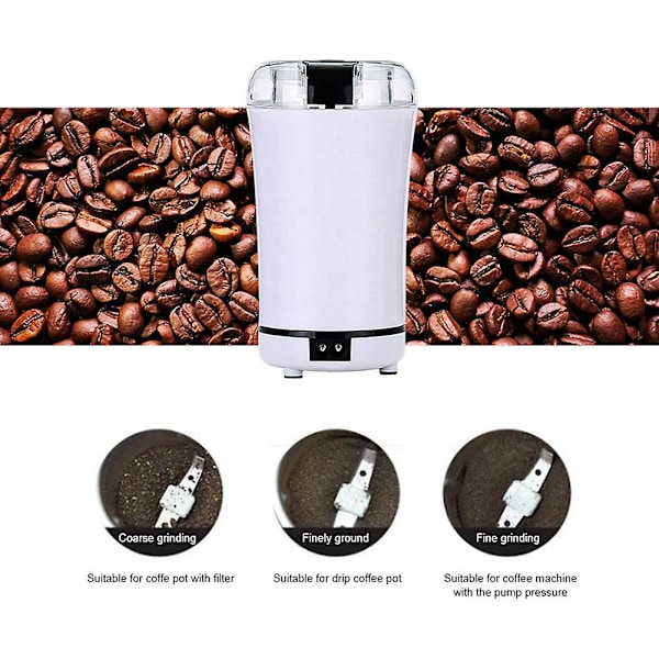 Mini Bärbar elektrisk Kaffebönkvarn Köksredskap Örter Salt Peppar Kryddor Nötter Korn Krossa White