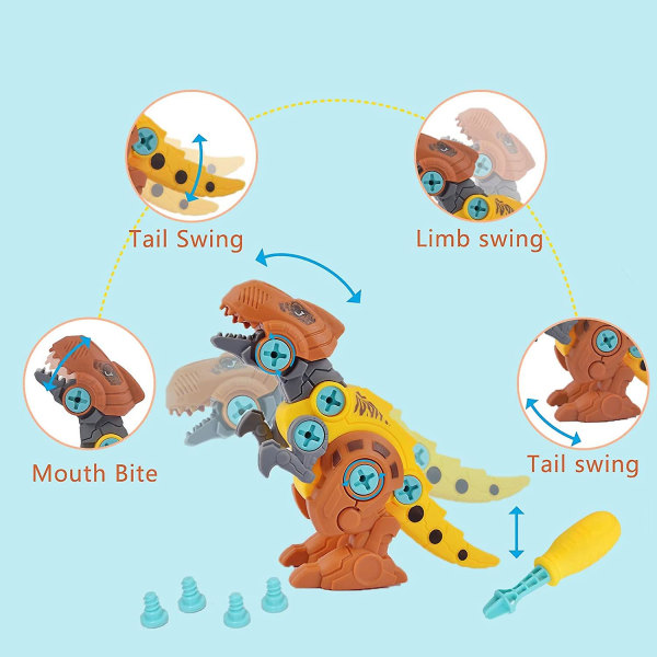 Ta isär dinosaurieleksaker som är kompatibla med pojkar Set Stam Learning Toy Construction 4-pack -HG