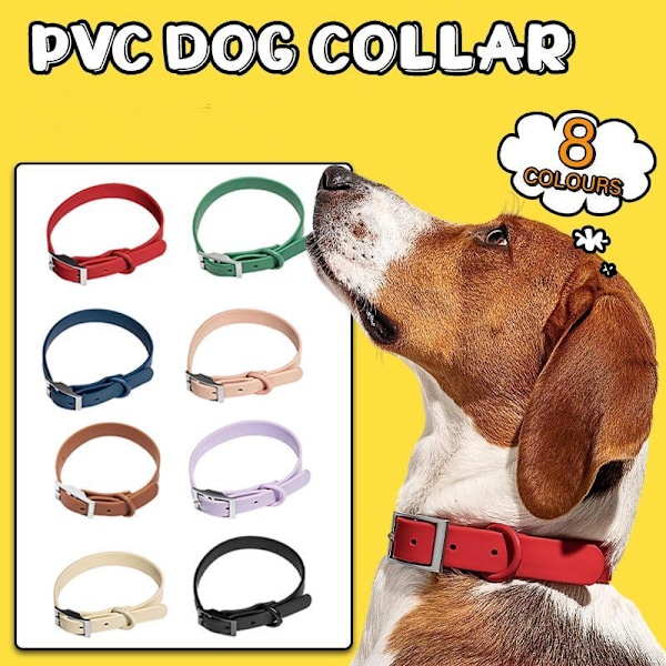 PVC Hundhalsband Arbetshund Kennel Vattentät Mjuk Justerbar för Husdjur Storlek L