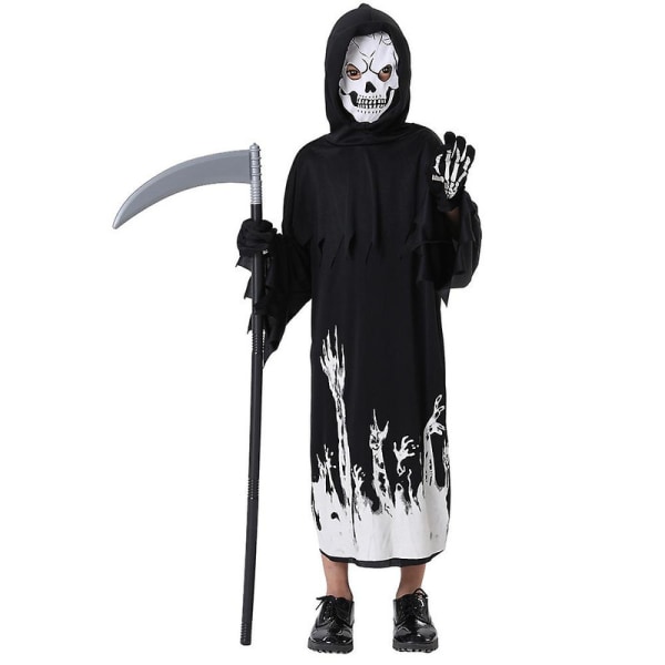 4-12 år Børn Drenge Piger Halloween Cosplay Fest Kostume Vampyr Død Spøgelse Rolletøj med segl outfits Gaver 10-12 Years