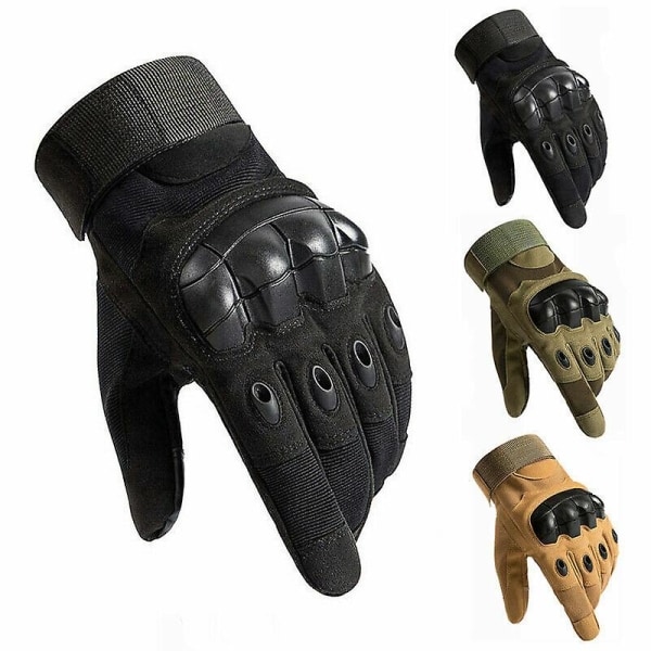 Militära Taktiska Hårdknogsgolvlar Full Fingerfingerless Army Combat Hunting -hg Black-Full Finger L