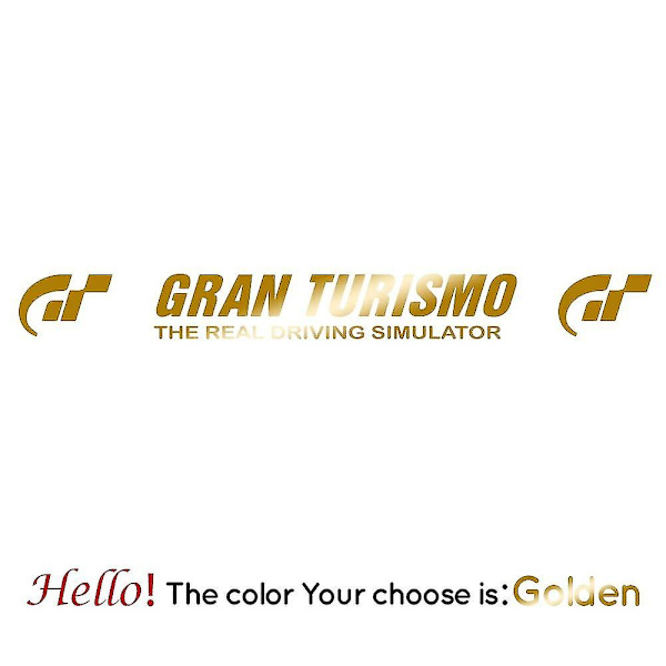Modevindue Gran Turismo Bilstickere Voiture Mode Vinyl Dekal Bil Dekorative Tilbehør Sort/hvid Vinyl Sticker Gold L 100X10cm