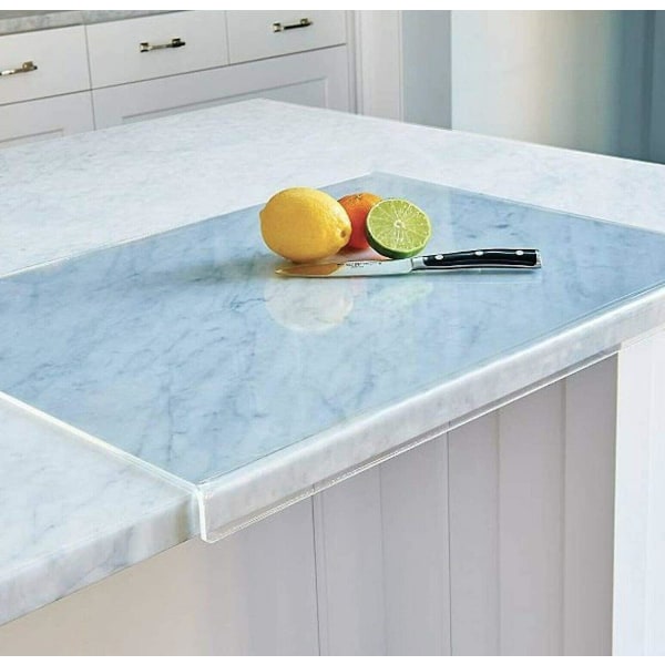 Køkkentilbehør Køkkenbordplade med akrylskærebræt, bordplade med gennemsigtigt skærebræt med kanter, bordpladebeskytter, Home An Multicolor