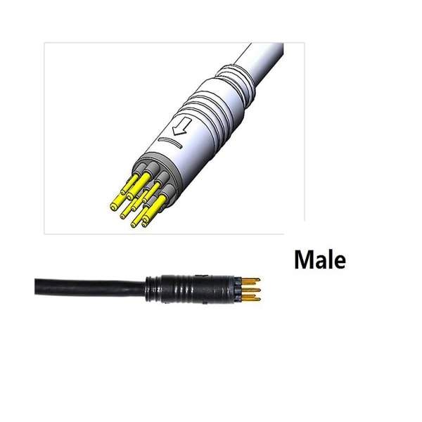 2 stk. 60cm E-cykel 9-polet Motor Konverter Forlængerkabel Vandafvisende Stik til For- og Baghjulsmotorer As Shown
