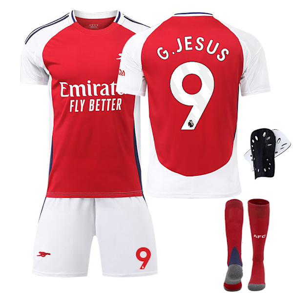 2425 Arsenal hjemmebanetrøje Jesus fodboldtrøje sæt B 16(90-100cm)