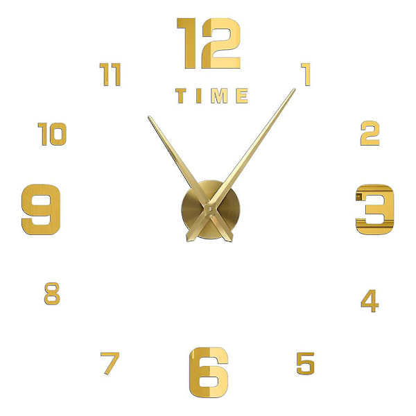 Roomalaiset Numerot Seinäkellot 3d DIY Peili Seinäkello Akryyli Tarra Muodikkaat Kvartsikellot Kello Koti Sisustus Reloj De Pared Gold A 27inch 2D (No EVA)