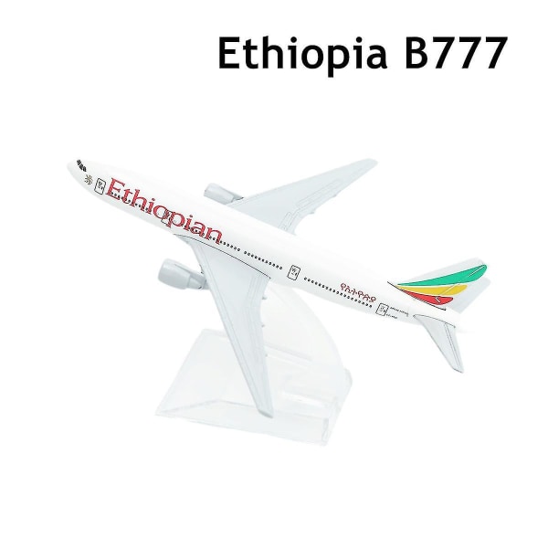 1:400 Flygplan Boeing Airbus Flygplan Modell Formgjutning Flygplan Miniatyr Barnleksaker Julklapp Pojke -ES Ethiopia B777