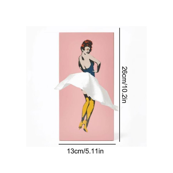 Tyylikäs Girl Tissue Box Retro Tissue Flying Hame Tissue Box, 100% Uusi -ES Pink