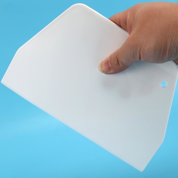 19 cm X 12,5 cm platt vit plast tårtdekoratör Skrapverktyg för deg bakverk White