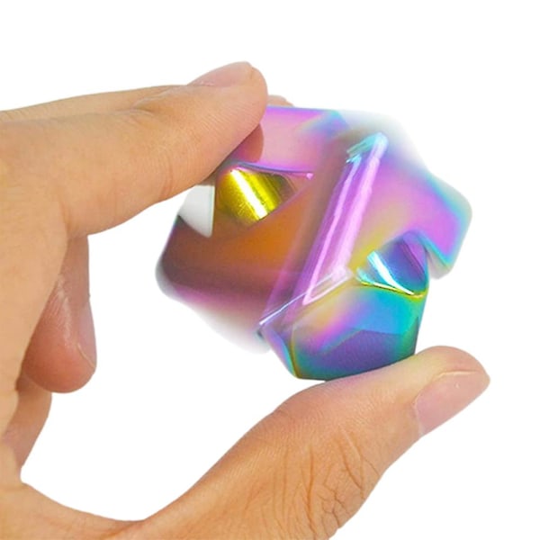 Spinner Cube Finger Leksaker Stress Ångest Lindring Fingertop Gyro Fidget Toy Barn Vuxna Present -ES Colourful
