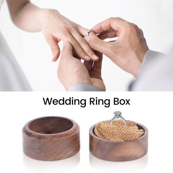 Træ Ring Bærer Box Gave Rustik Bryllup Træ Vielsesring Box