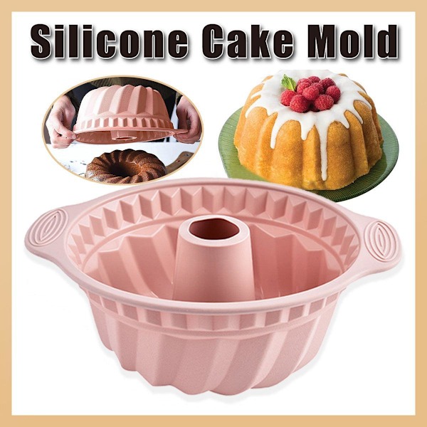 Silikon Chiffon Kakform Nonstick Rund Mousse Bakform Enkel Avformningsverktyg