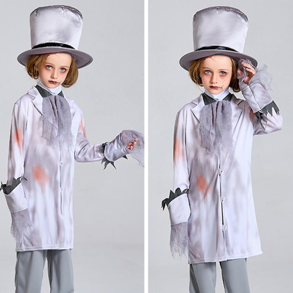 Halloween Party Zombie Brud Vampyr Familie Cosplay Fest Kostyme Dress Up Antrekk Sett For Voksne Barn-Gutt 10-12 Years