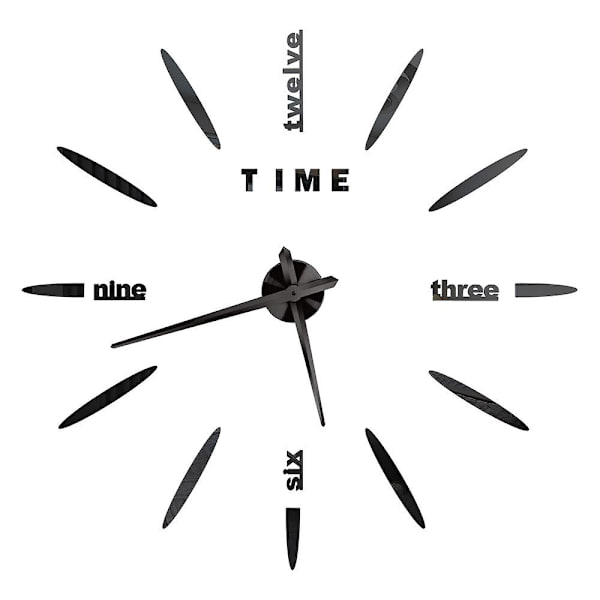 Romerska Siffror Väggklockor 3d DIY Spegel Väggklocka Akryl Dekal Mode Kvarts Klockor Titta Hem Dekoration Reloj De Pared Black 2 27inch 2D (No EVA)