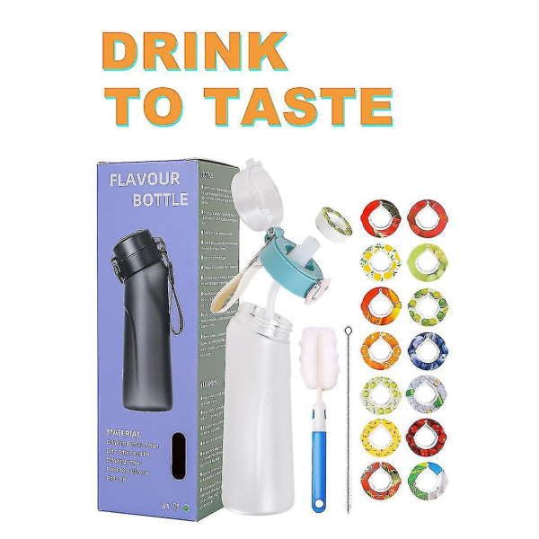 Airup Bottle Pod med flaske, Up Bottle Flavor Pods Pack Duftende Kompatibel med Flavoring Pods, 650 ml Scent Up Bottle 0 L -ES Blue 3 random flavors