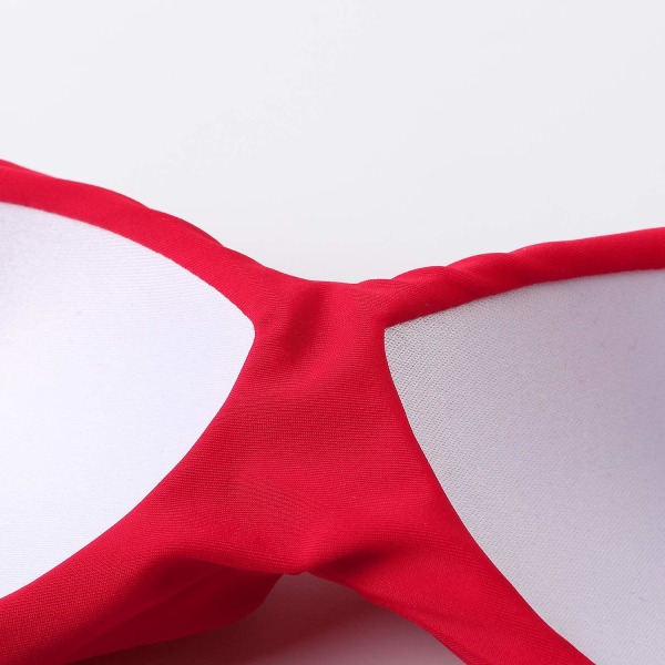 Naisten Ristiinasetetut Push Up Uimapaidat Vatsan Kontrolloivat Halter Bikinit Korkeavyötäröiset Uimapuvut Kaksi Osainen Uimapuvut Red-1 X-Large