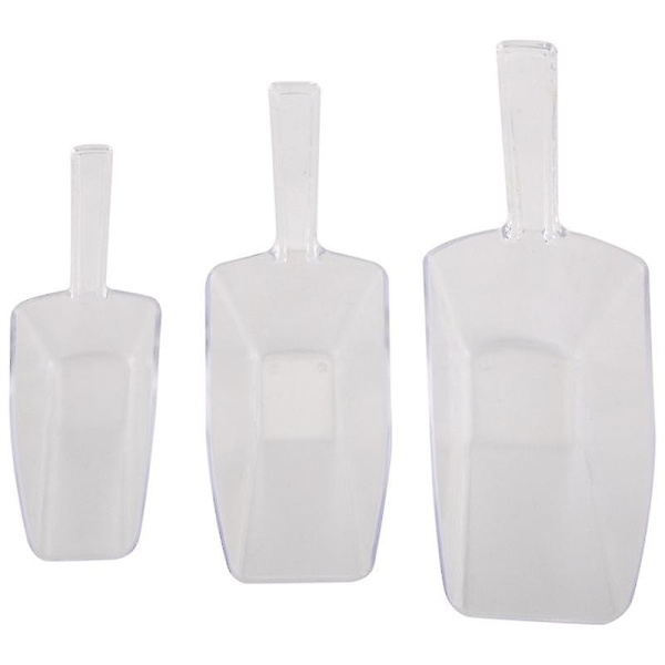 3-delt Palette Is-skraber Formet Plastik Ske - Transparent transparent
