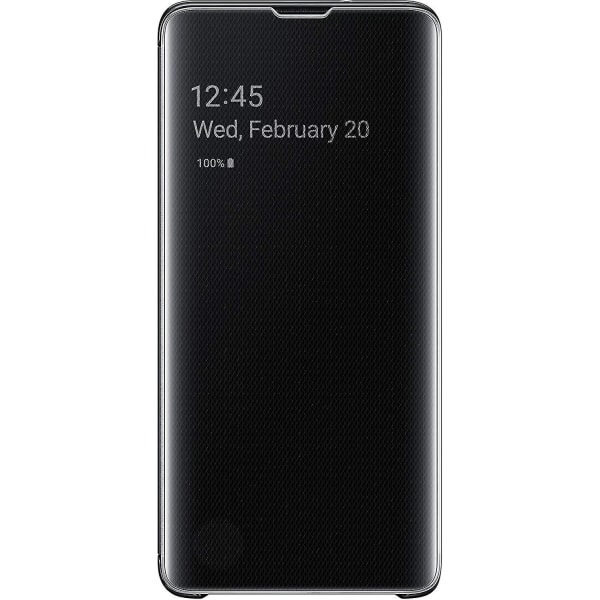 Til Samsung Galaxy S10 Protective Clear View Folio Cover Case - Sort