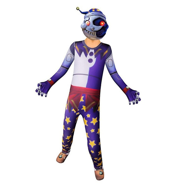 5-12 år Barn Cosplay Kostymer Anime Fnaf Moondrop Jumpsuit Halloween Party Bodysuit 7-8 Years