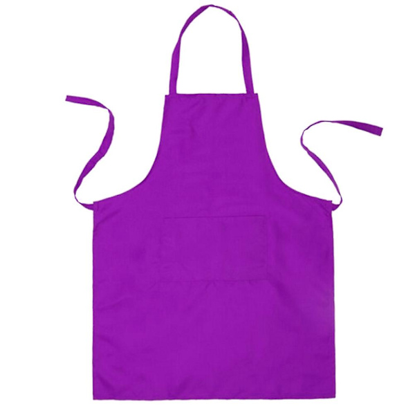 Ren Färgad Halsbandssjal Förkläde Vattentätt Restaurang Och Hemkök Förkläde 60x70cm (lila) Viola