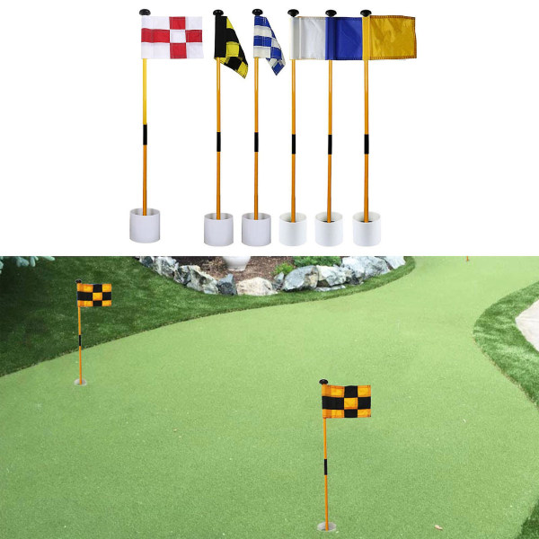 Golf Flagstick, Putting Green Flags Hole Cup, Golf Pin Flags For Golf Practices Black