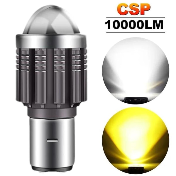 Ba20d H6 LED Motorsykkel Hovedlys Spotlys Pære Hi/lo Motorsykkel Frontlys Yellow
