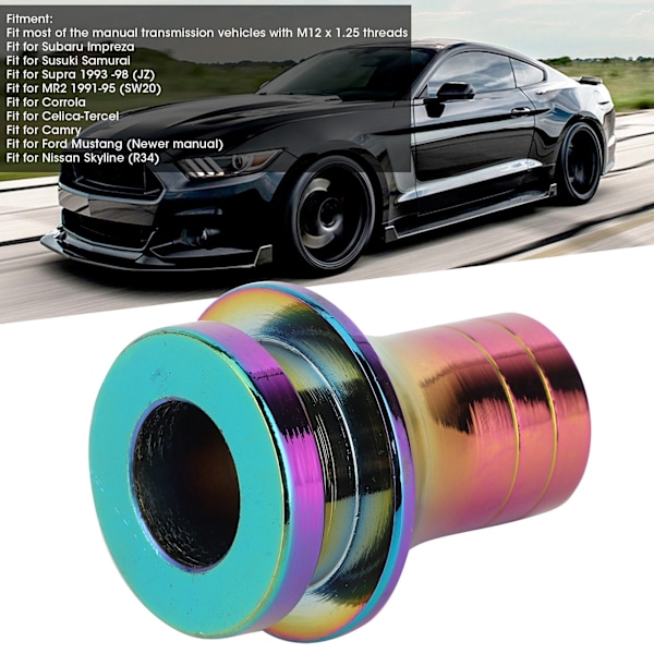 M12x1.25 Växelspaksknopp Damaskhållare Aluminiumlegering Adapter för Manuella Växellådsfordon Färgglad