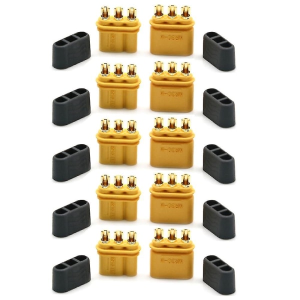 5 Par Mr30 Han- och Honkontaktplugg med Slida för RC-Batteri RC-Multikopter Flygplan Yellow  Black