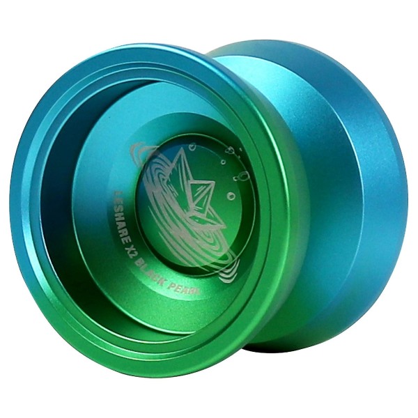 X2 Konkurrencedygtig yo-yo, yoyo for begyndere Legering yoyo, let at returnere og øve tricks, blågrøn