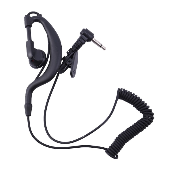 Ørekrok Øretelefon 3,5 mm G Shape Jack Lytt Kun øreplugger Headset kompatibel med radio høyttaler Mic kompatibel med walkie- -HG Black