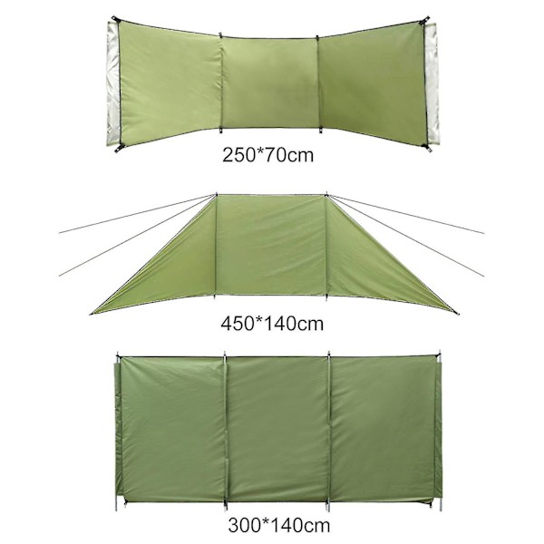 Bärbar vindjacka Lättvikts 3-panels vindskärm Camping Trädgård Strand vindskydd, vindskydd för utomhusstrandcamping 94.8IN