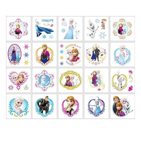 20 stk. Frozen Elsa Anna Midlertidig Tatovering Klistermærke Gavepose Fyld