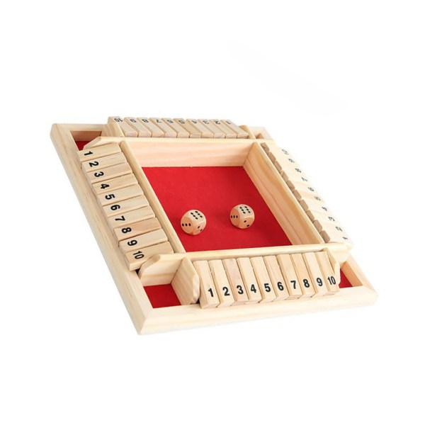 Puinen noppapeli Shut The Box Set - Vihreä, lapsille ja aikuisille