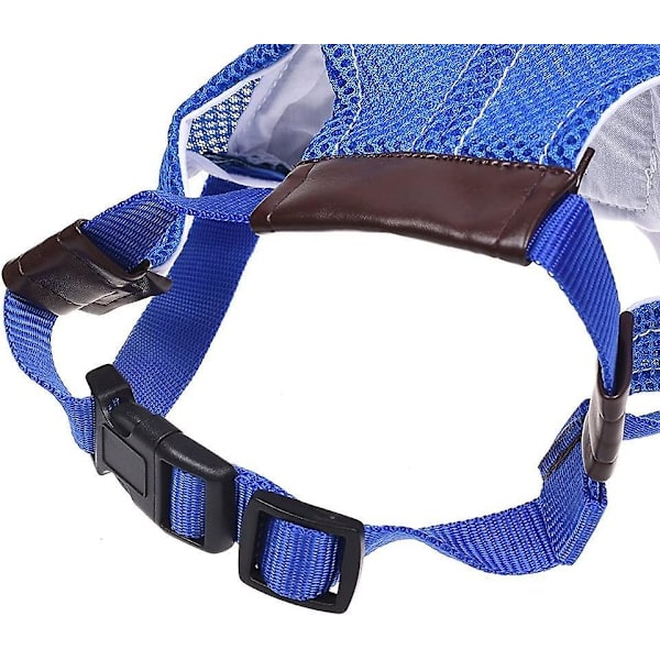 Koiran hattu Koiran aurinkohattu Koiran cap Cap ulkohattu aurinkosuoja koiranhattu korvarei'illä säädettävä hengittävä Blue M