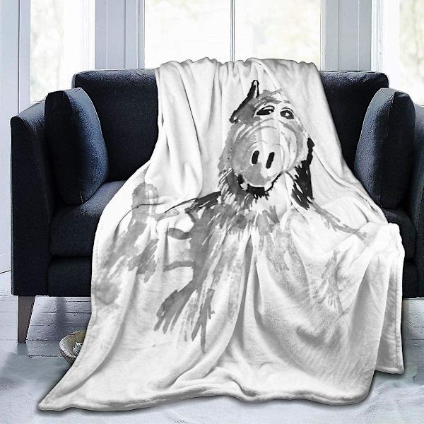 Alf Thumb Up Kastan - Blød Flanel Fleece Tæppe Kompatibel med Sofa, Seng, Stol, Kontor, Rejser, Camping 60x50in 150x125cm