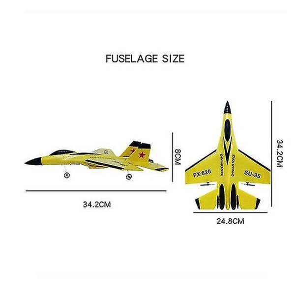 Su 35 Lentokone Rc Kaukosäädin Lentokoneen Ohjain Su-35 Hävittäjä Malli Lentokone Lapsille Yellow