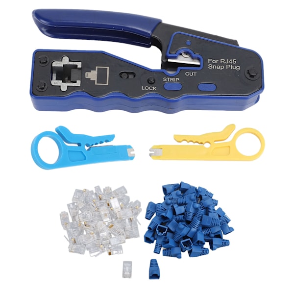 Pass Through Ethernet Crimper RJ45 CAT6 Gennemføringshul Pass Through Crimper Cutter Kit