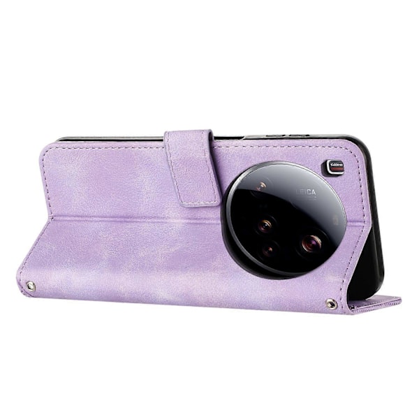 Etui til Xiaomi 15 Ultra 5G Beskyttende Flip Blød PU Læder Telefon Cover Kompatibel med Xiaomi 15 Ultra 5G Purple