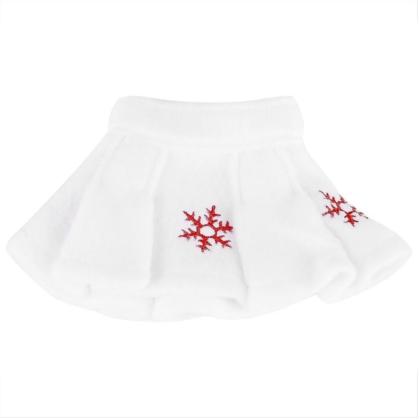 Blød dejlig hvid snefnug-nederdel kompatibel med pigealverdukke på hylden juledekorationsgave -ES