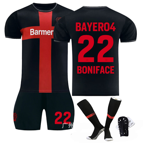 2425 Leverkusen home jersey Boniface football uniform C 22(120-130cm)